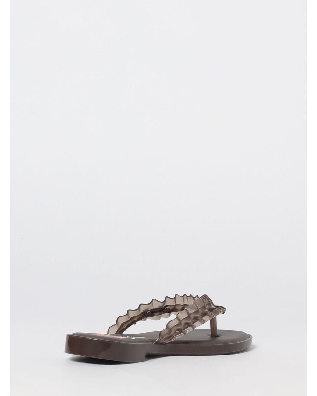Melissa X Ganni White Ruched Pvc Thong Sandals With Low Heel