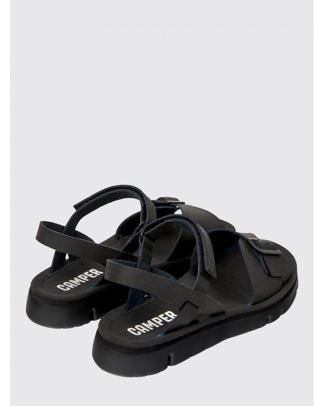 Camper Black Pebble Buckle Sandal Leather Upper