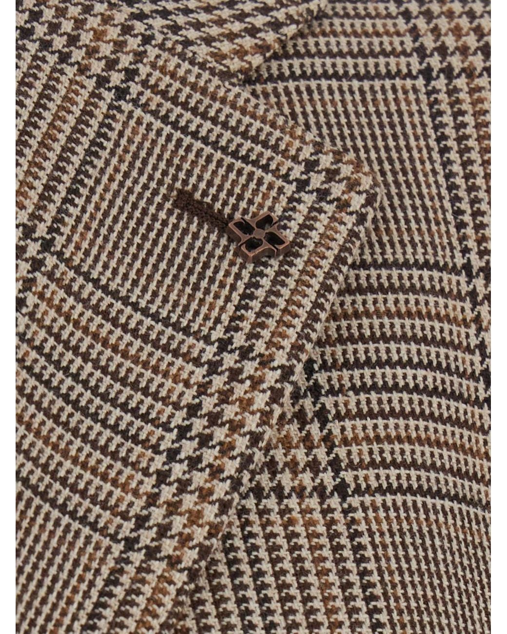 Tagliatore Brown Single-Breasted Prince Of Wales Check Blazer for men