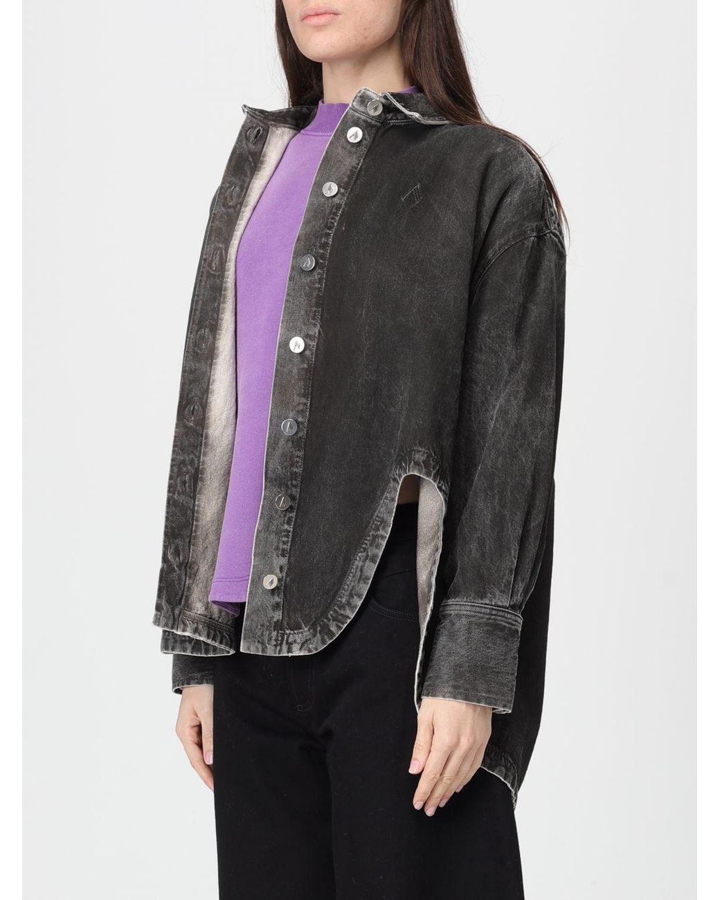 The Attico Gray Cotton Denim Shirt