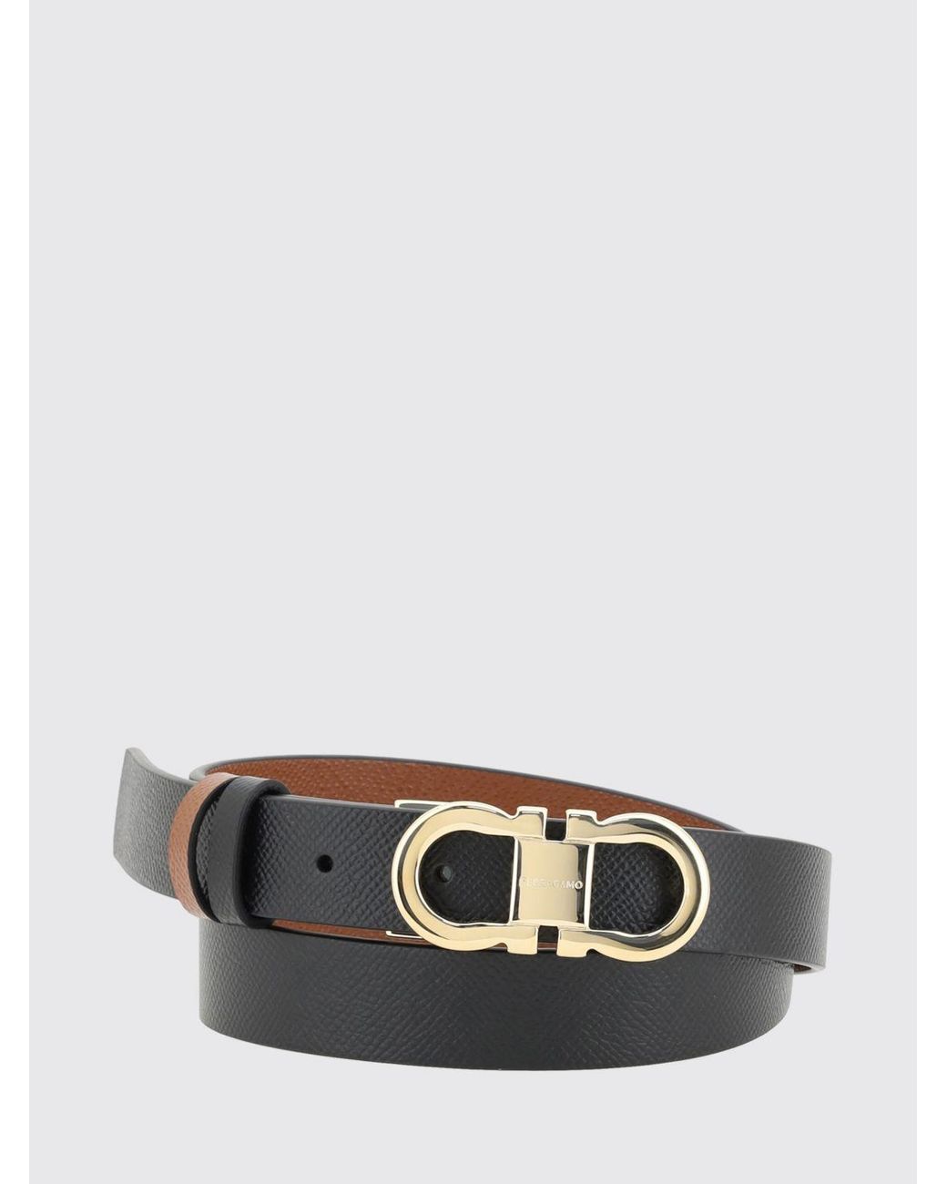 Ferragamo White Gancini Calfskin Leather Belt