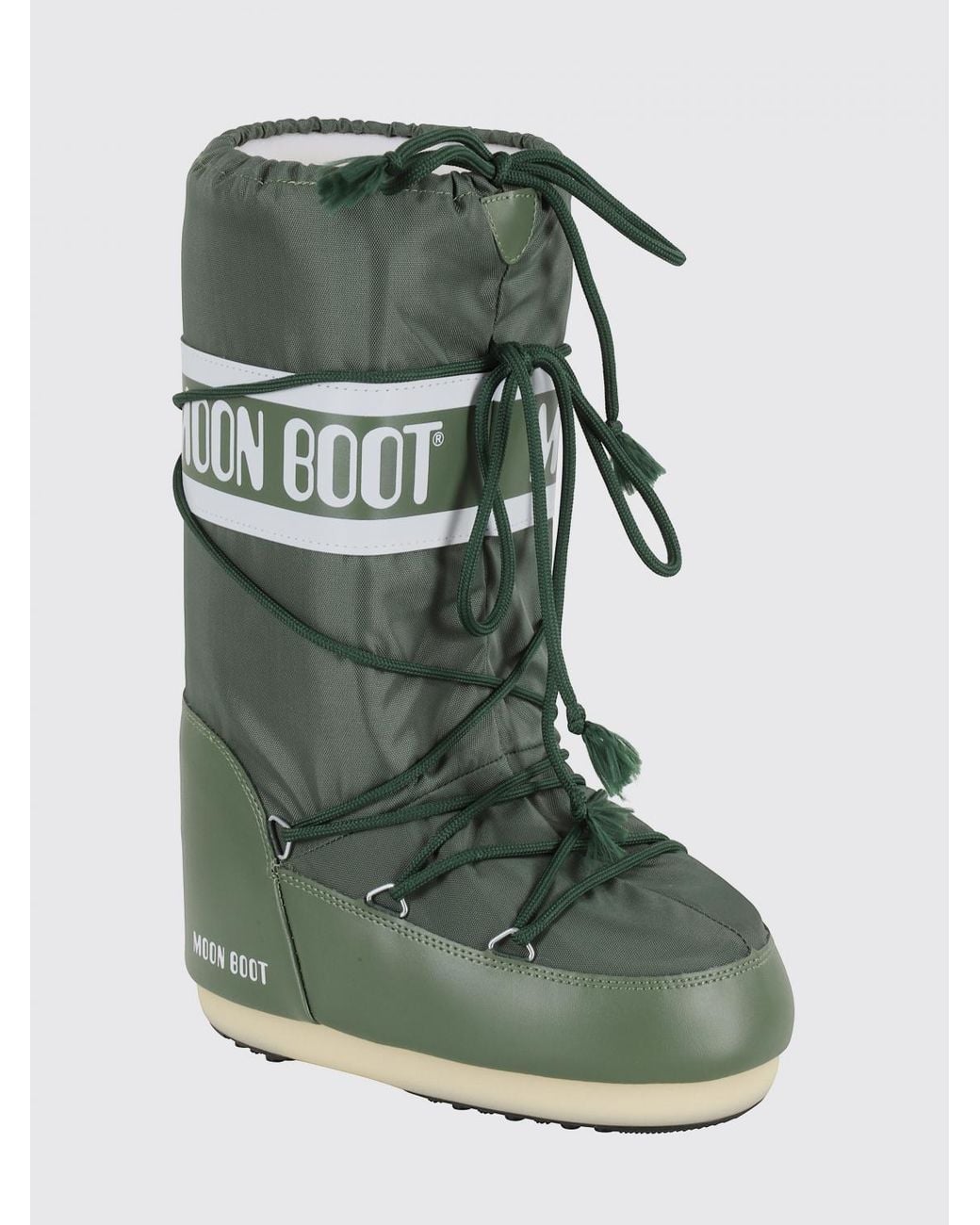 Moon Boot Green Flat Ankle Boots