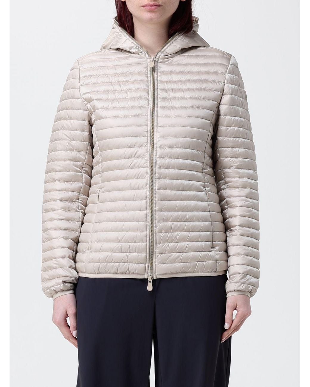 Save The Duck Gray Alexa Hooded Nylon Down Jacket