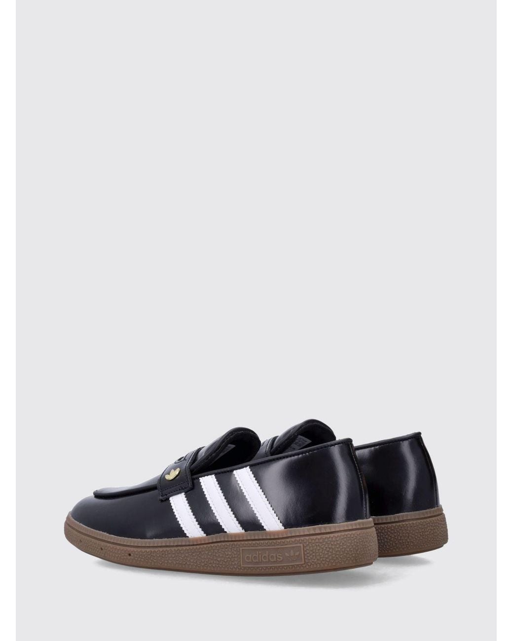Adidas Originals White Handball Spezial Leather Loafers With 3-Stripes Logo