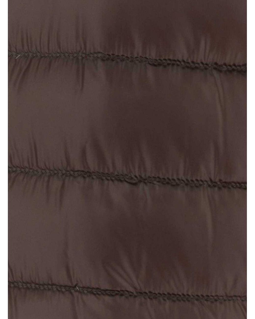 Herno Brown Short Quilted Nylon Down Jacket With Funnel Neck