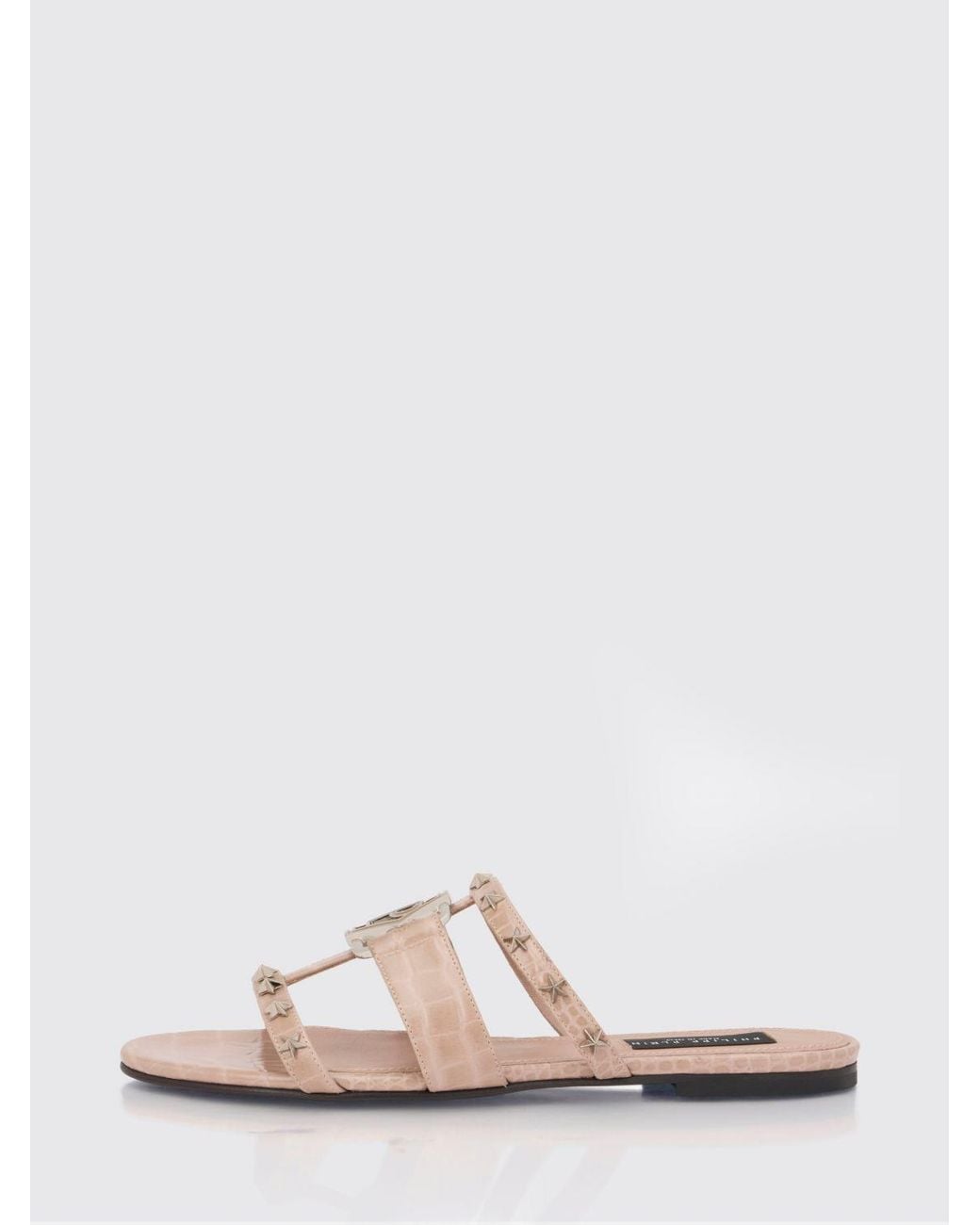 Philipp Plein White Flat Sandal