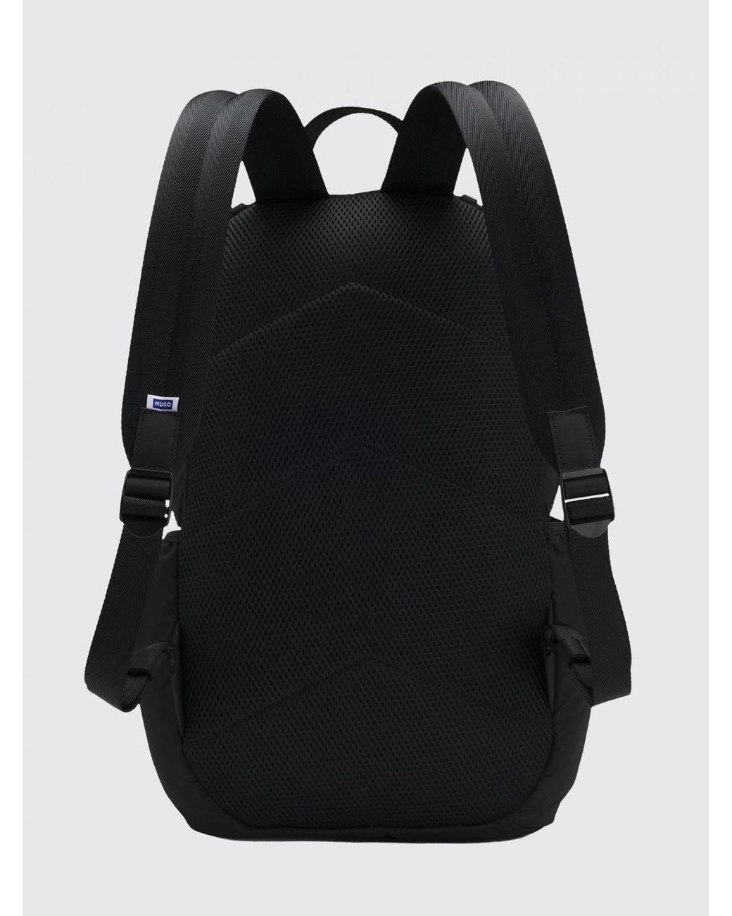 HUGO Black Recycled Polyester Backpack With Adjustable Shoulder Straps And Zip Closure for men