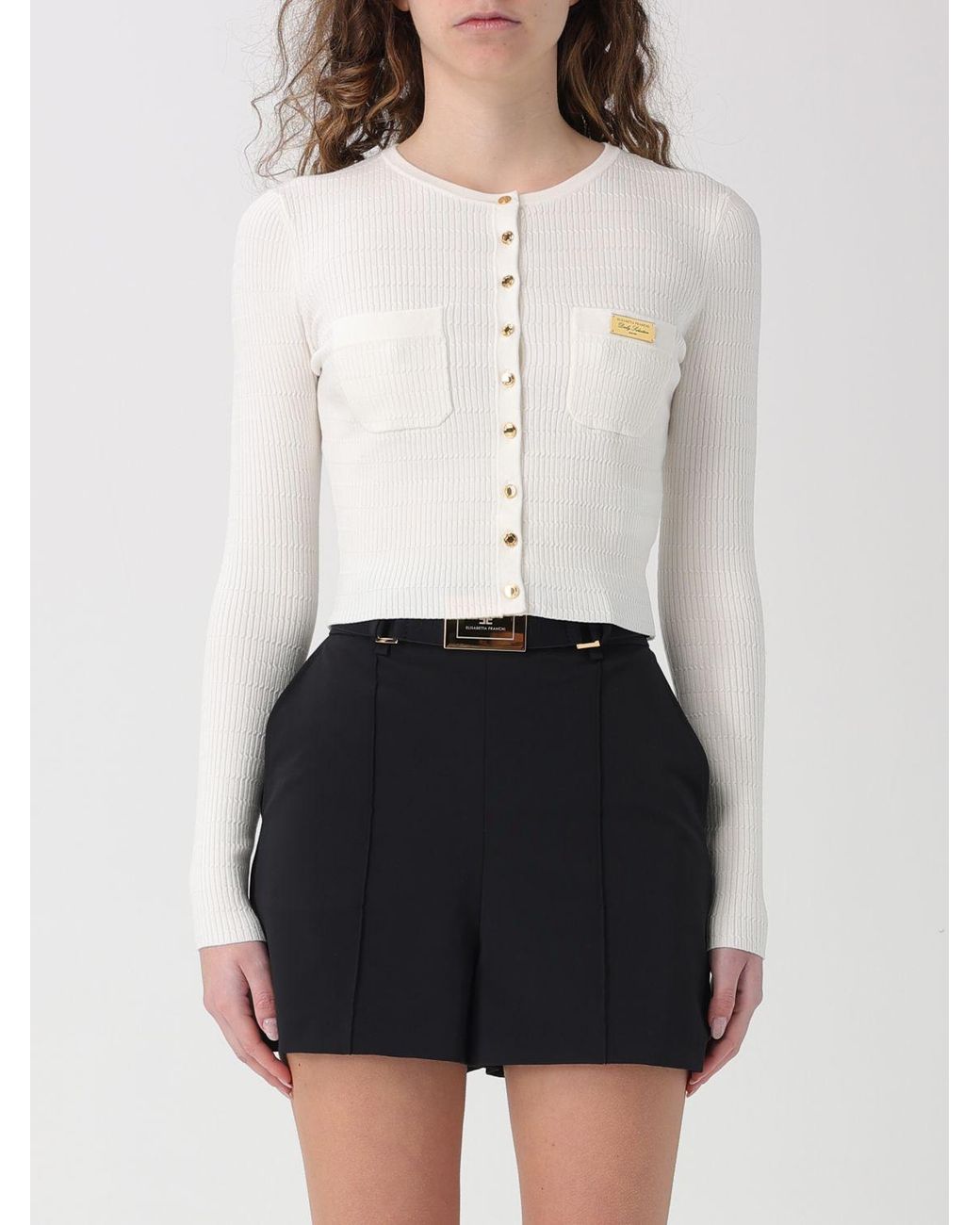 Elisabetta Franchi White Knit Cardigan