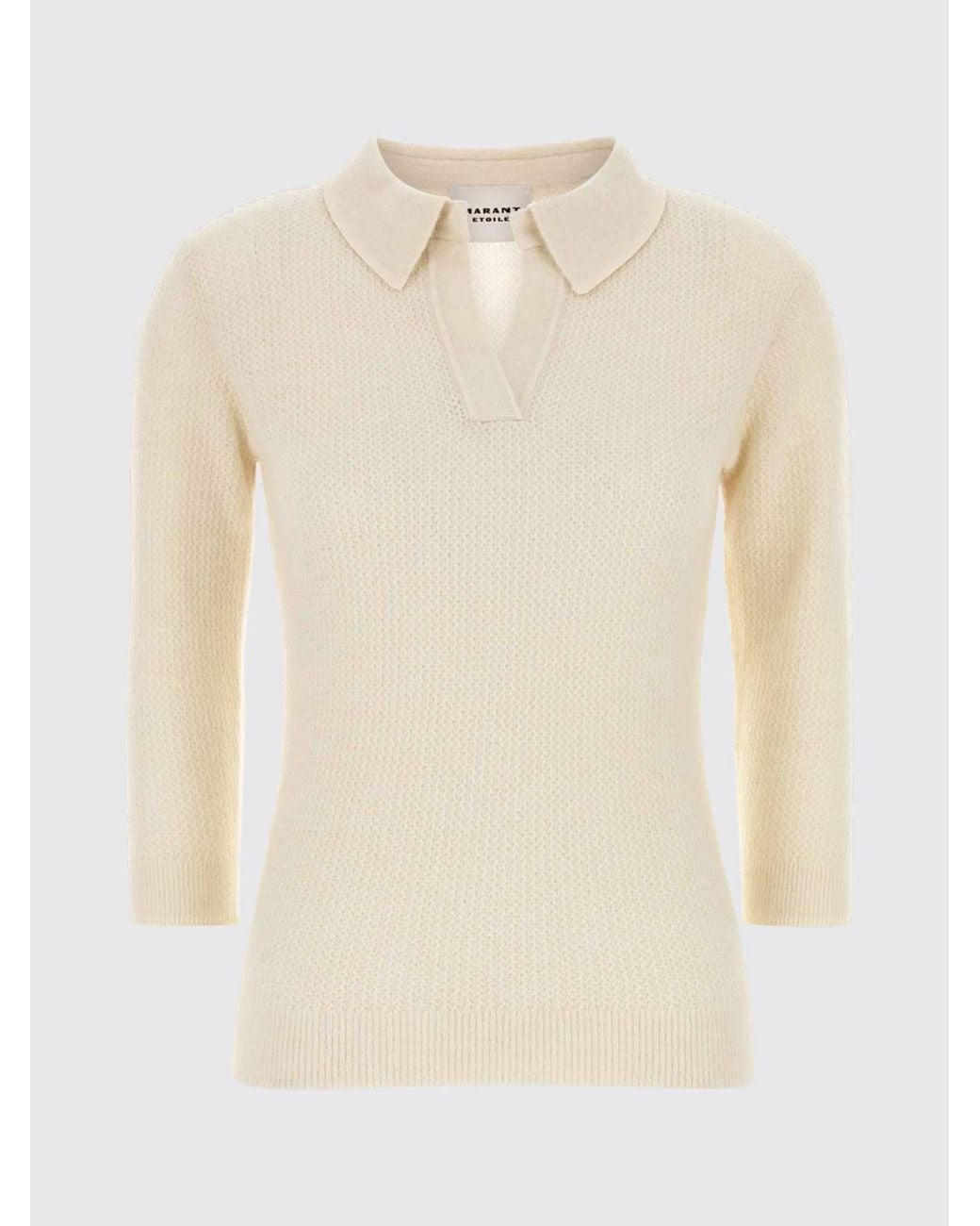 Isabel Marant Blue V-Neck Alpaca Blend Knit Polo