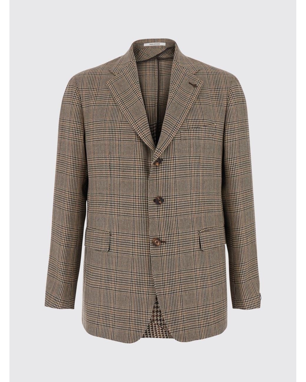 Tagliatore Brown Single-Breasted Prince Of Wales Check Blazer for men