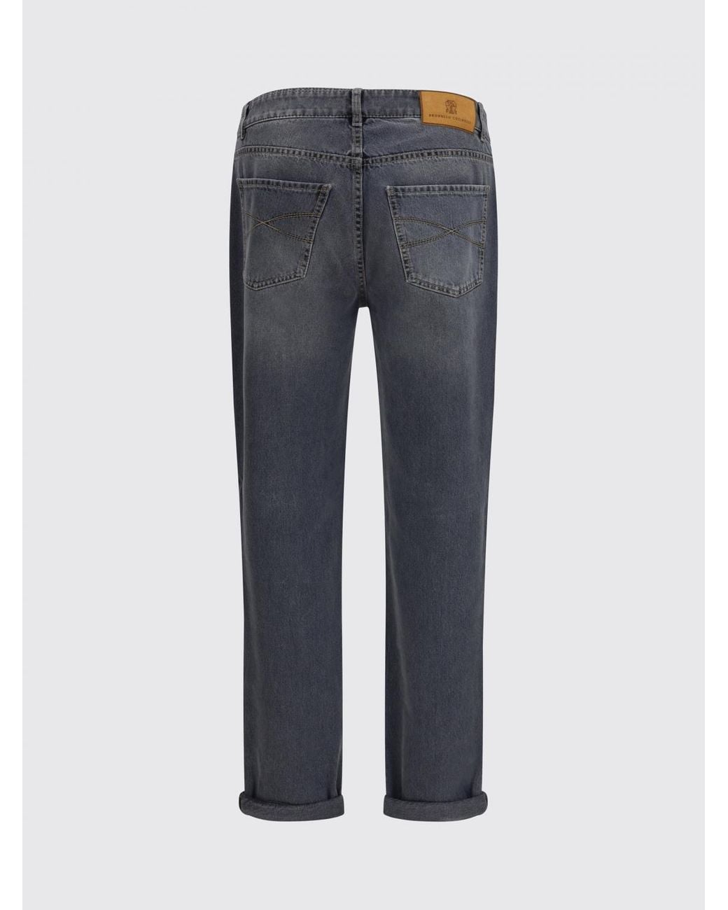 Brunello Cucinelli Blue Cotton Slim Fit Jeans for men