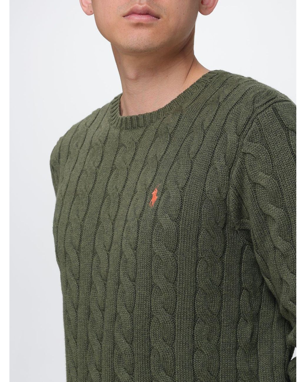 Polo Ralph Lauren Green Cotton Tricot Crewneck Pullover for men
