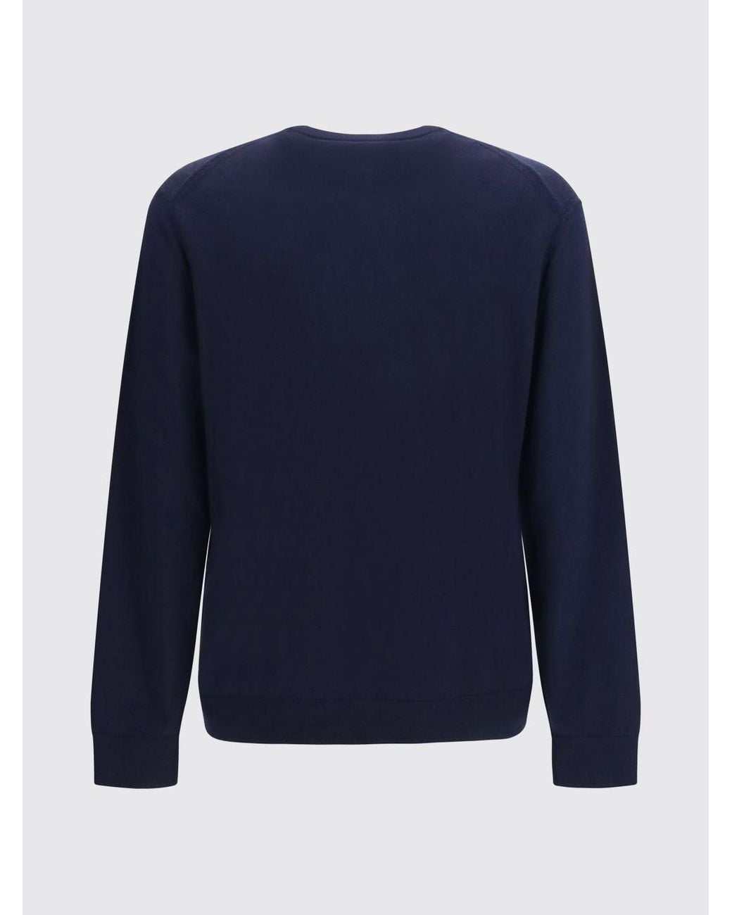 Zegna Blue Pure Cashmere Crew-Neck Jumper With Long Sleeves And Ribbed Trims for men