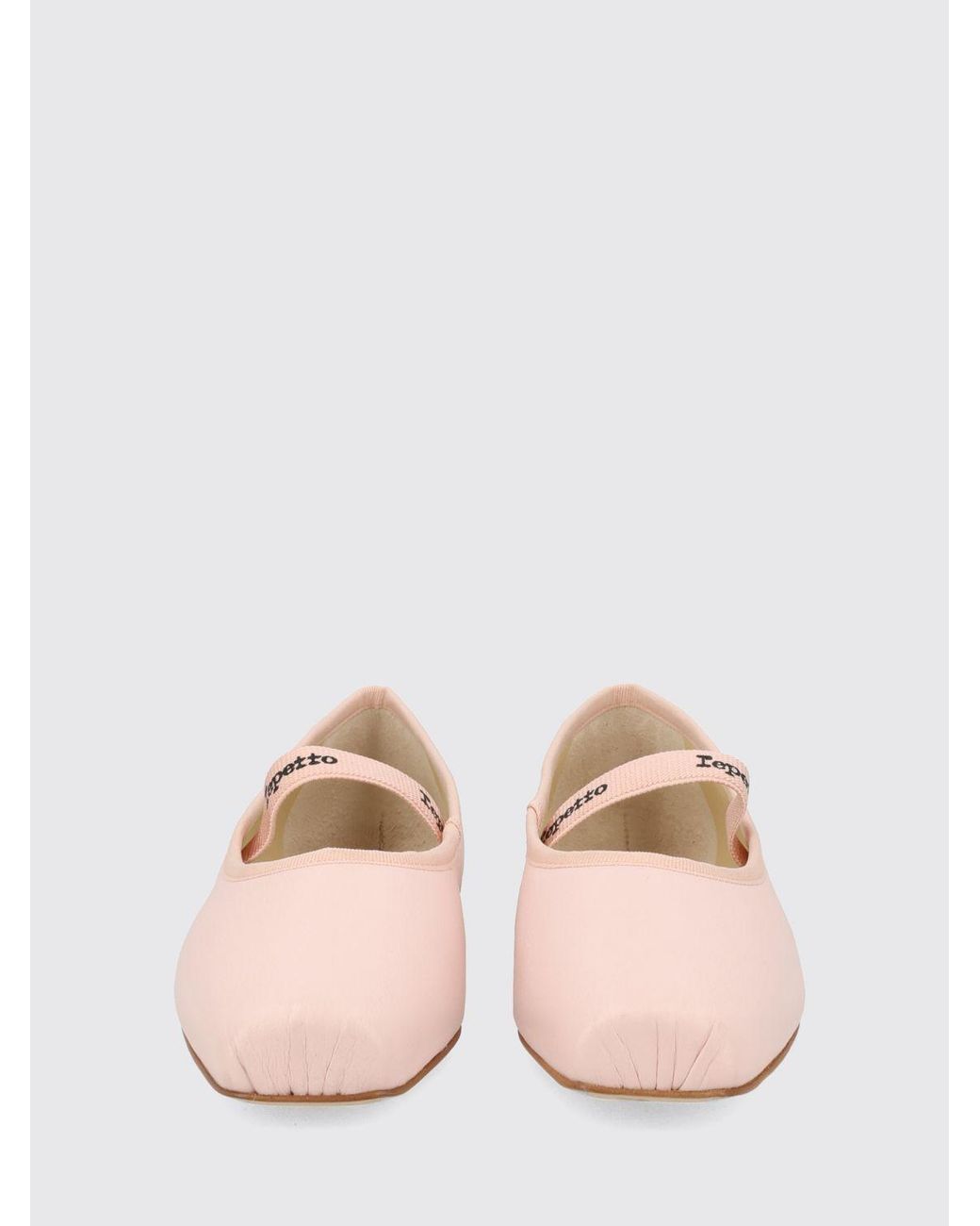 Repetto Pink Lizbeth Calfskin Mary Jane Flats With Square Toe