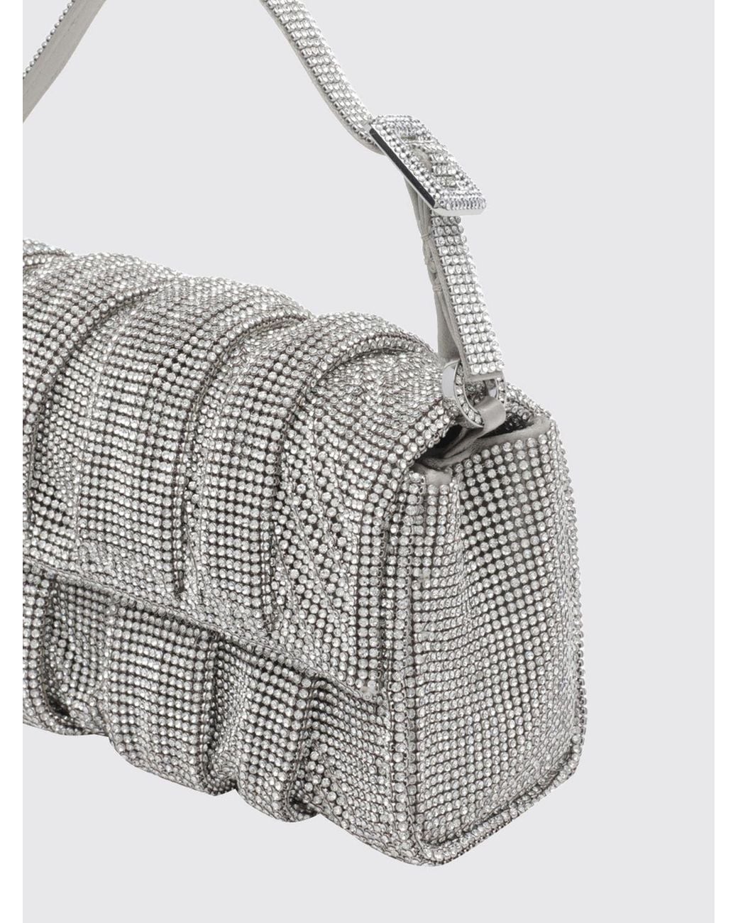 Benedetta Bruzziches Gray Iris Crystal Metal Mesh Mini Bag