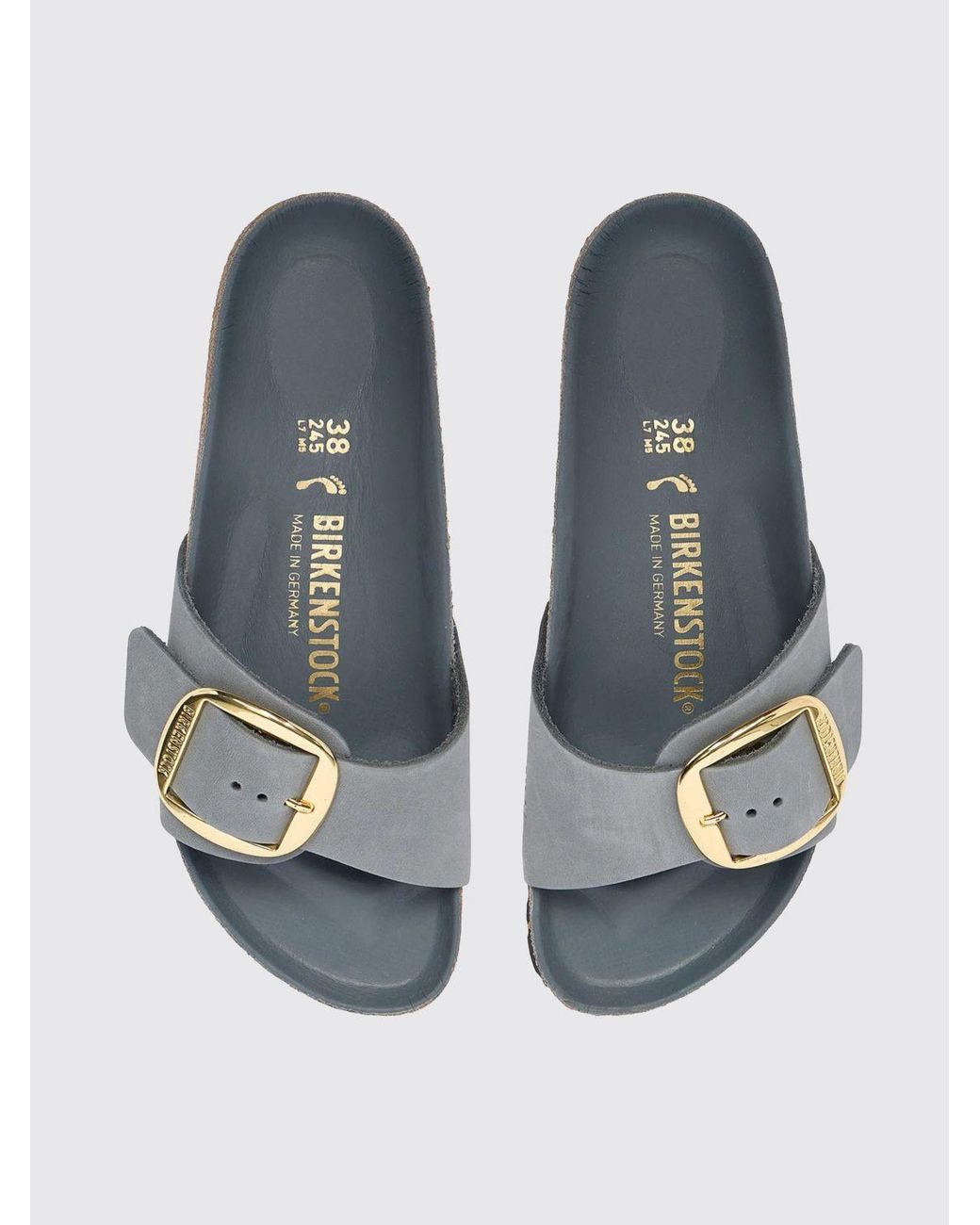 Birkenstock White Madrid Big Buckle Nubuck Sandals