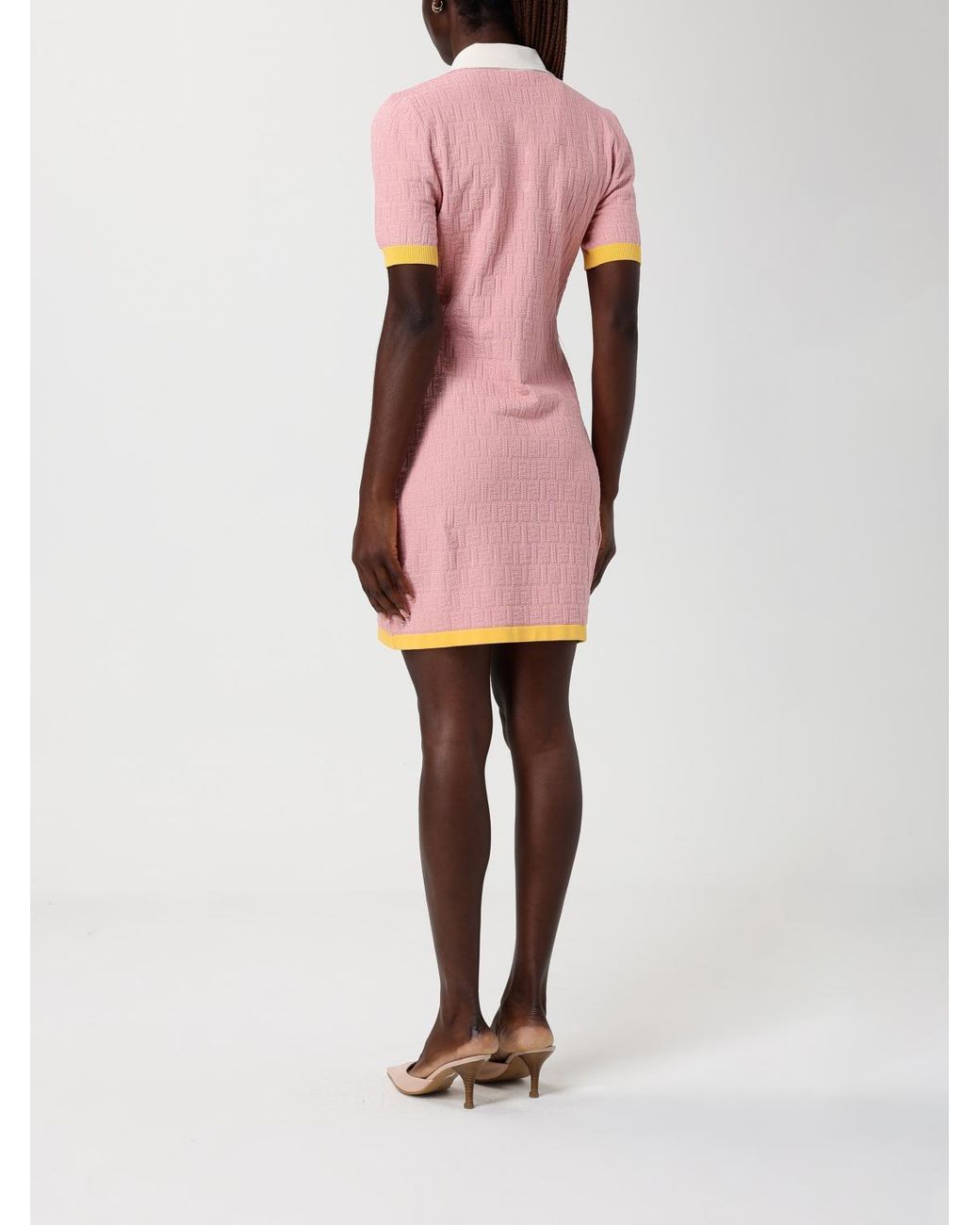 Fendi Pink Jersey Polo Dress
