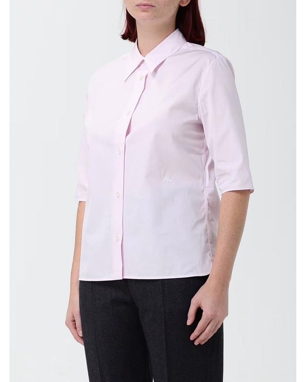 Jil Sander Black Pointed Collar Short-Sleeve Cotton Poplin Shirt