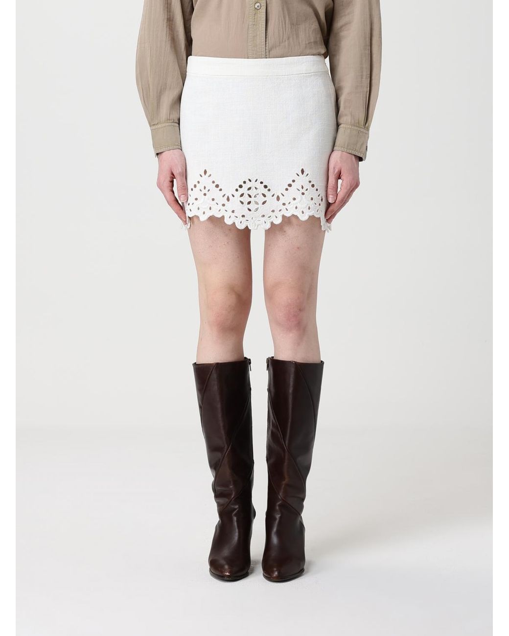 Isabel Marant White Cotton Mini Skirt