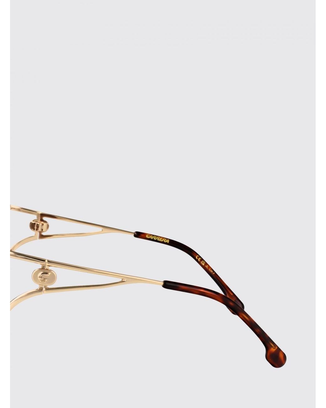 Carrera Brown Metal Aviator Sunglasses With Amber Lenses And Logo