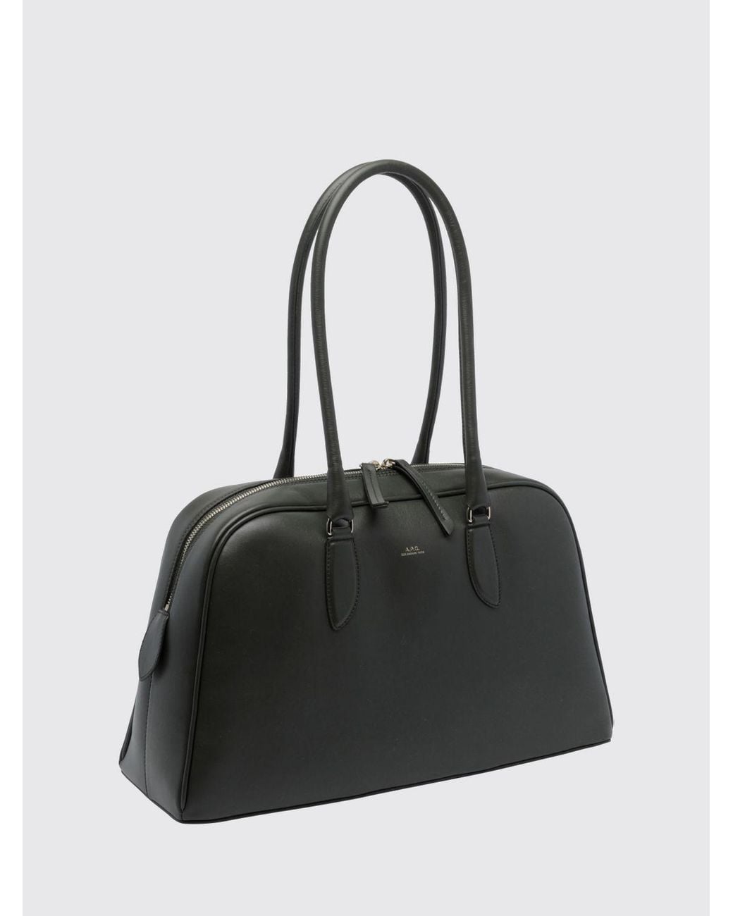 A.P.C. Black Paloma Smooth Cowskin Hobo Bag With Printed Logo