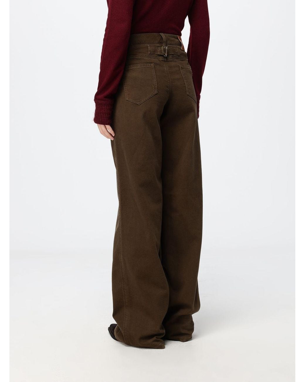 Ermanno Scervino Brown Mid-Rise Wide-Leg Baggy Jeans