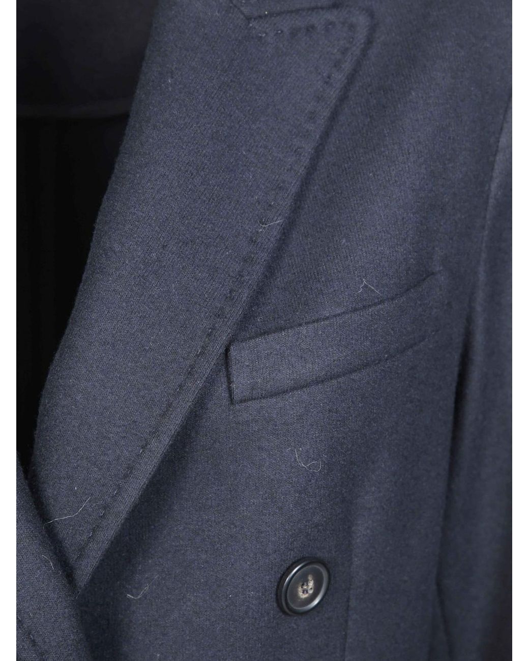 Circolo 1901 Blue Double-Breasted Virgin Wool Blend Blazer With Peak Lapels