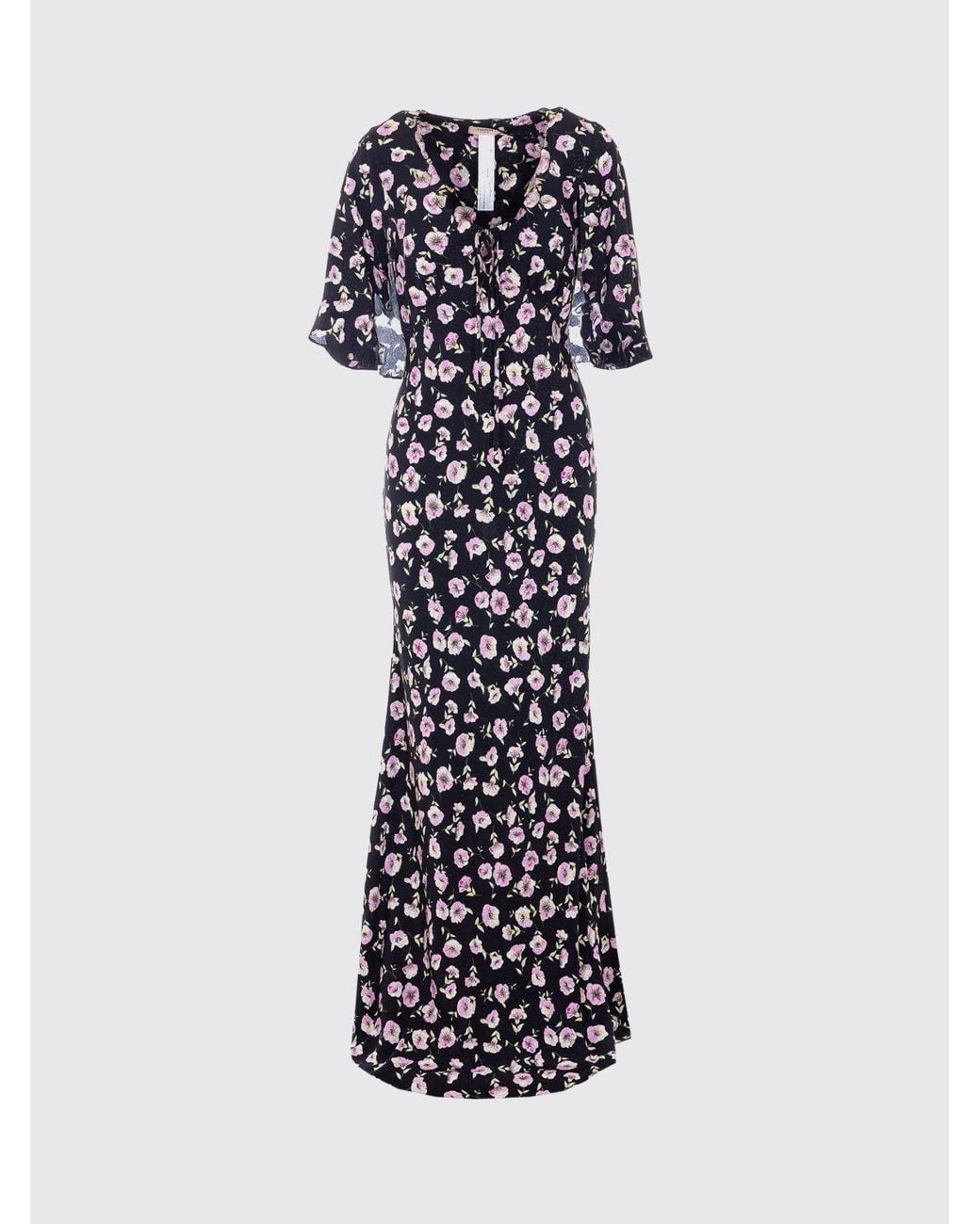 Twinset White Long Viscose Dress With Floral Print