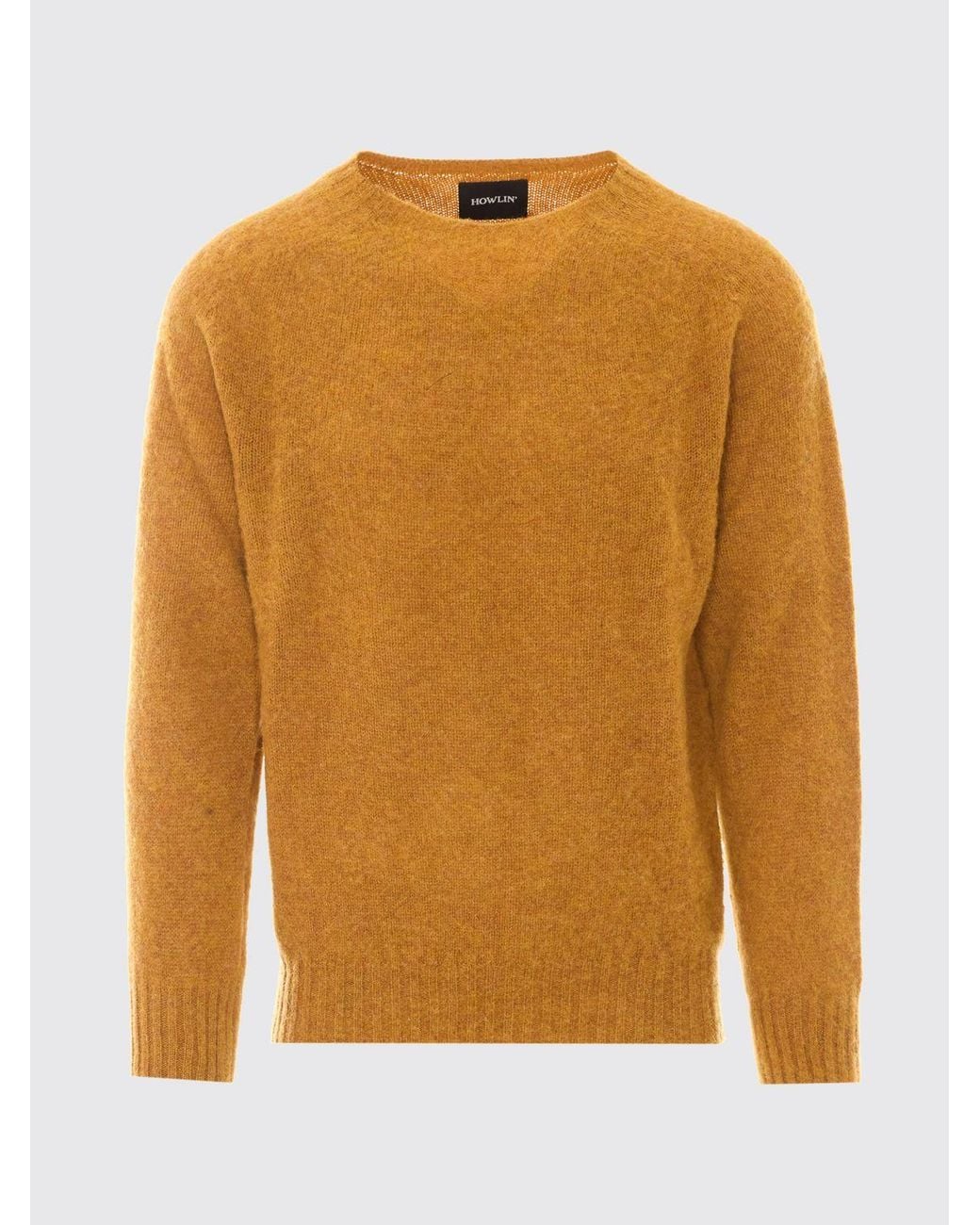 Howlin' By Morrison Blue Crewneck Wool Blend Jumper With Ribbed Trims for men