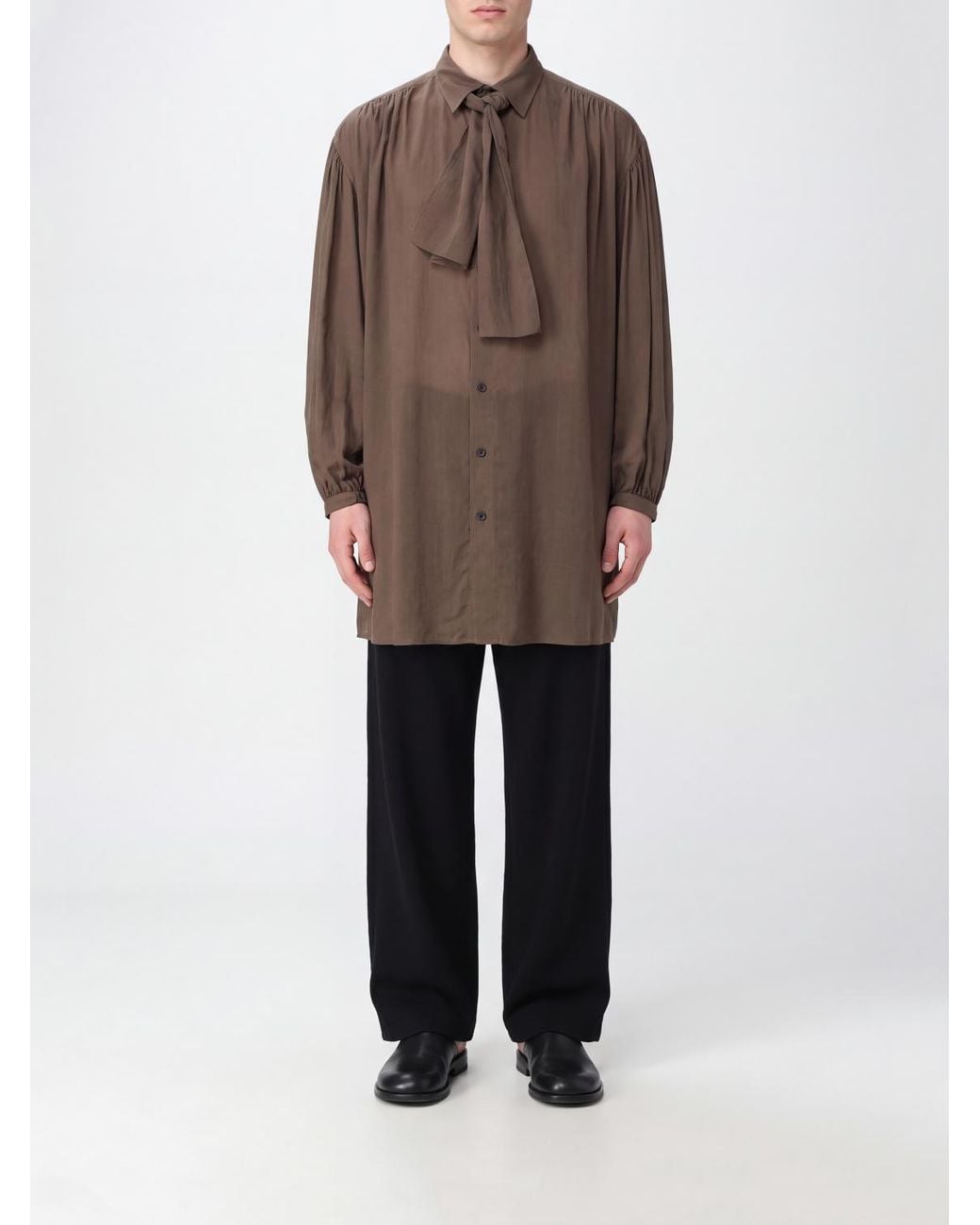 Yohji Yamamoto Brown Long-Sleeved Shirt for men