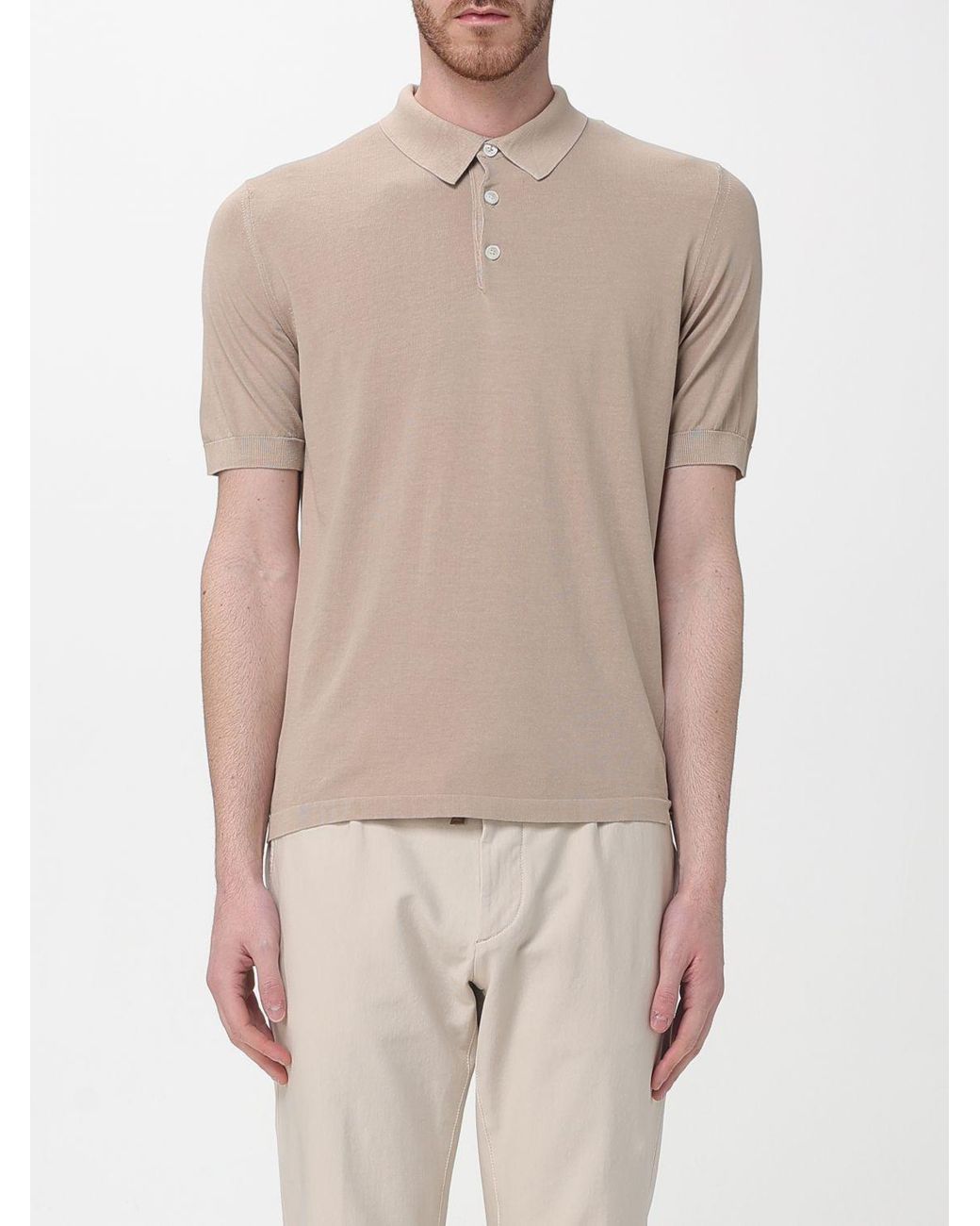 Eleventy Baumwoll-Poloshirt in Natural für Herren