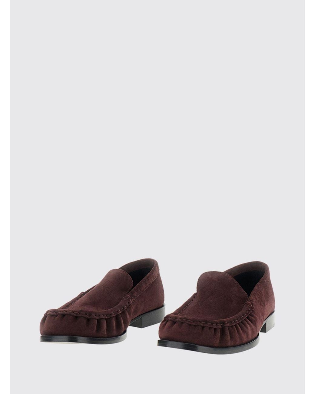 Dries Van Noten White Suede Calfskin Penny Loafers With Round Toe