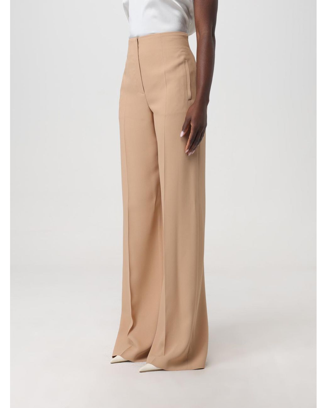 Alberta Ferretti Natural Trousers