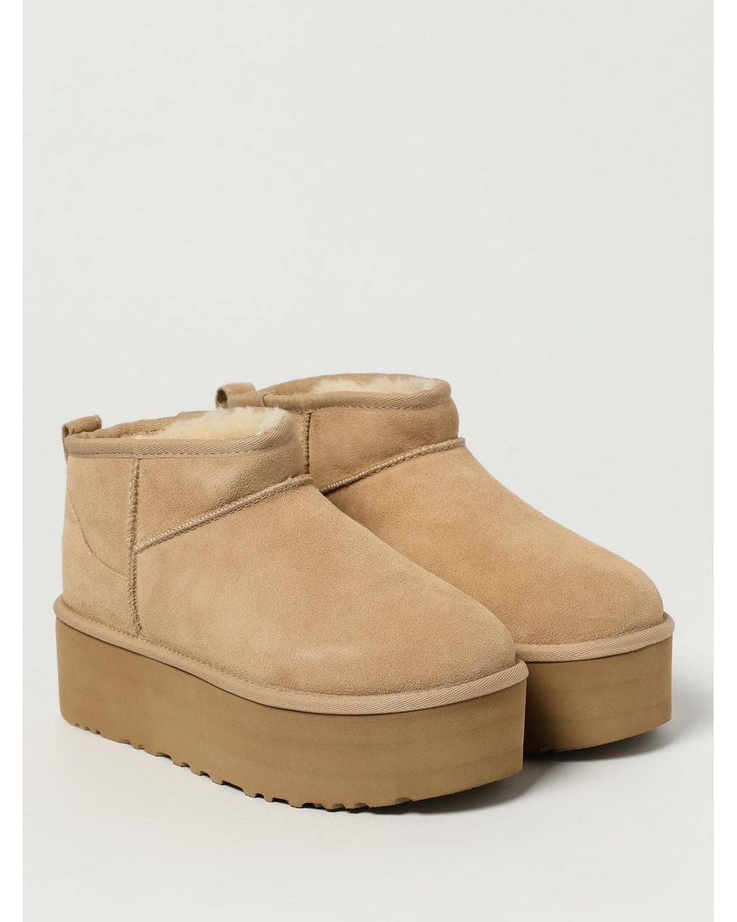 Botines Planos Mujer Ugg de color Natural