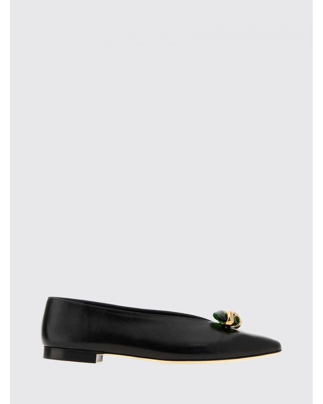 Jimmy Choo White Margot Embroidered Smooth Leather Tapered Toe Ballet Flats