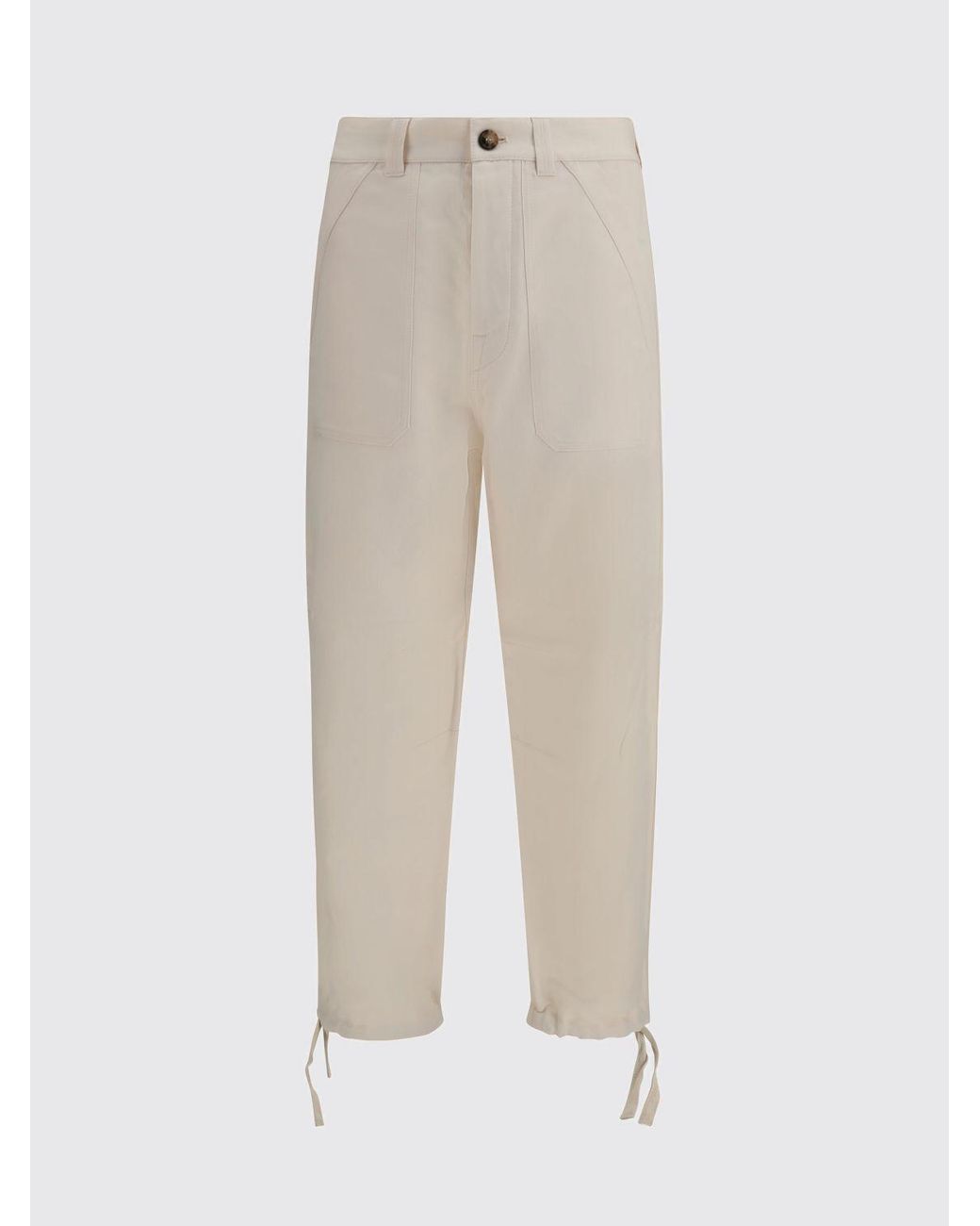 Brunello Cucinelli Natural Linen And Cotton Trousers for men