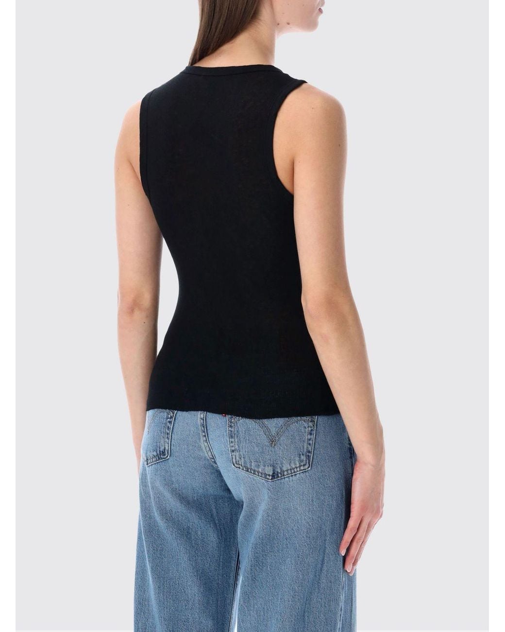 James Perse Black Slim Fit Off-The-Shoulder Cotton And Cashmere Top