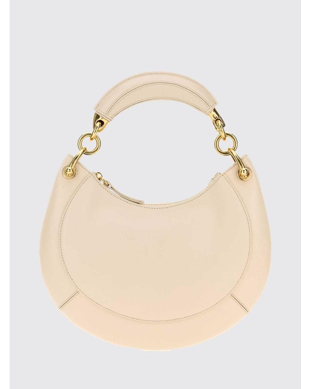 Chloé Natural ChloÉ Banana Smooth Calfskin Handbag With Rigid Handle
