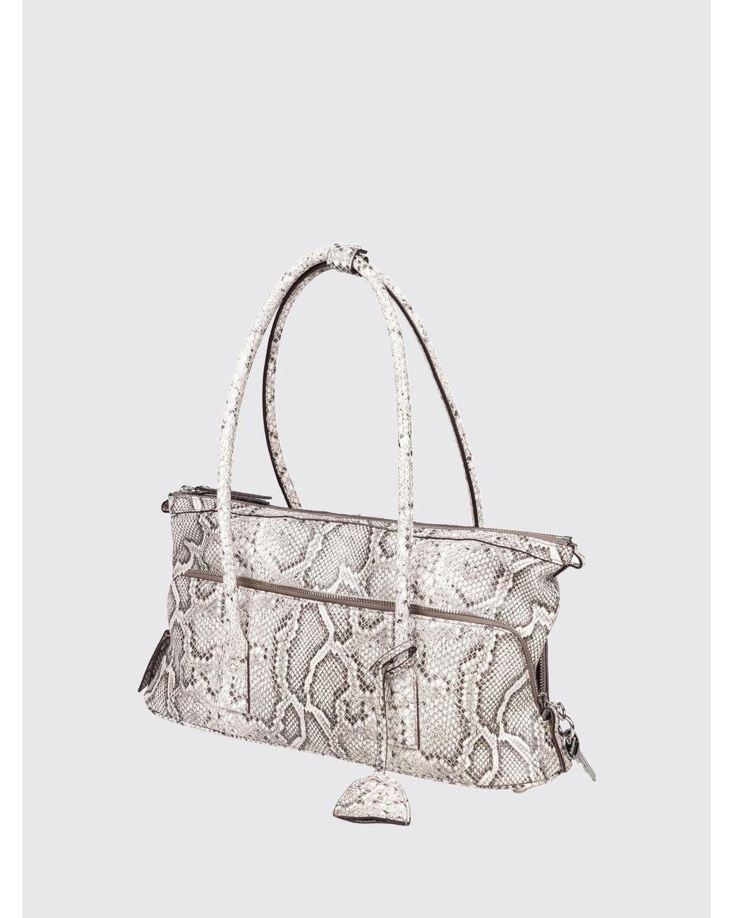 Maison Margiela White 5Ac East West Python-Print Leather Shoulder Bag
