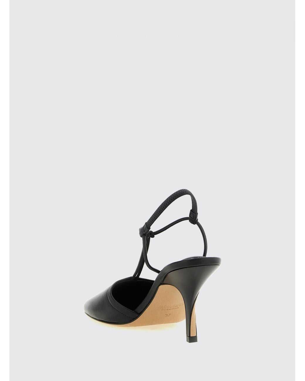 Jacquemus Black Pina Lamb Leather Slingback Pumps With Stiletto Heel