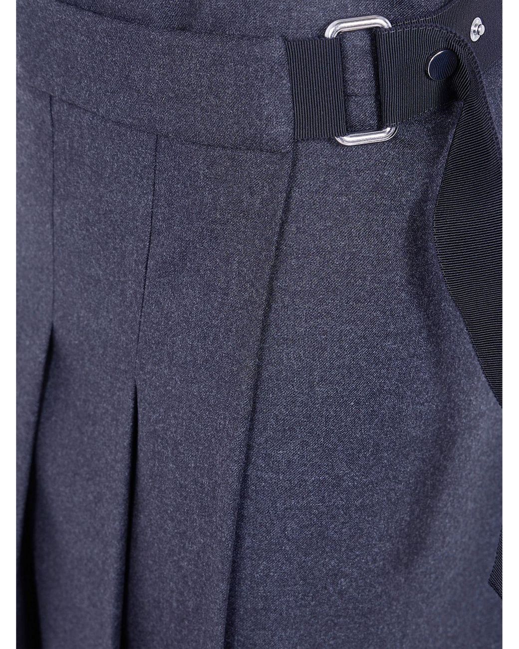 P.A.R.O.S.H. Blue P.A.R.O.S.H. Ludy High-Waisted Pleated Wool-Blend Midi Wrap Skirt