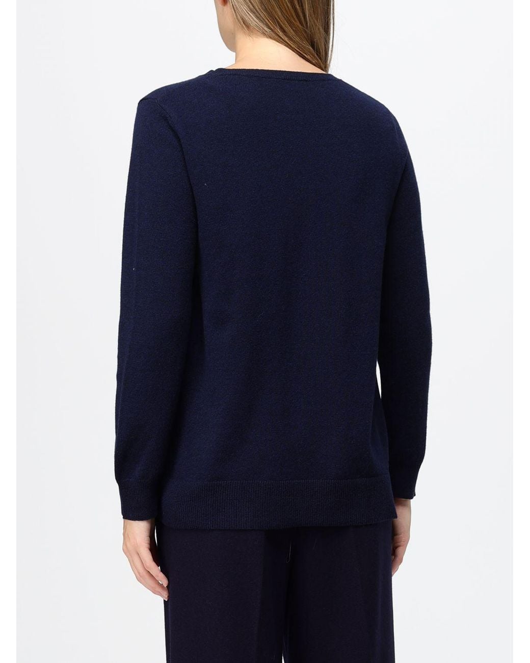 Kangra Blue Slim Fit Pure Wool Crewneck Jumper