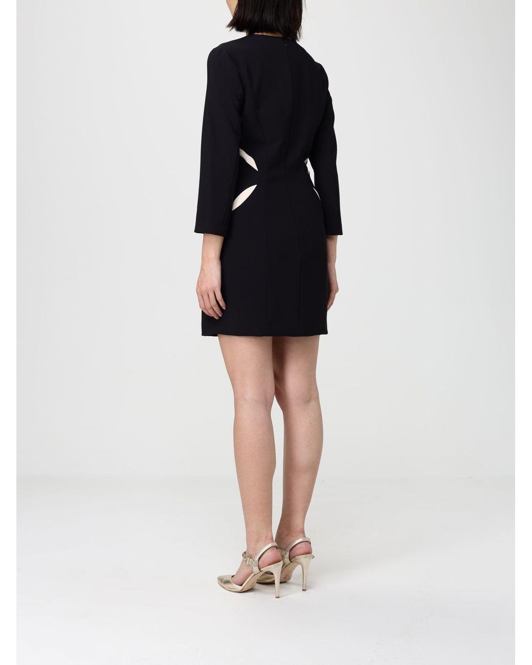 Elisabetta Franchi Black Light Crêpe Dress