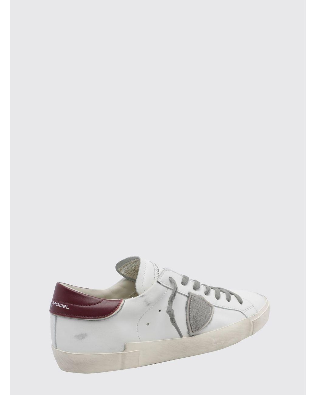 Philippe Model Paris Low-Top-Sneakers Aus Leder Mit Used-Effekt Und Schild-Logo in White für Herren