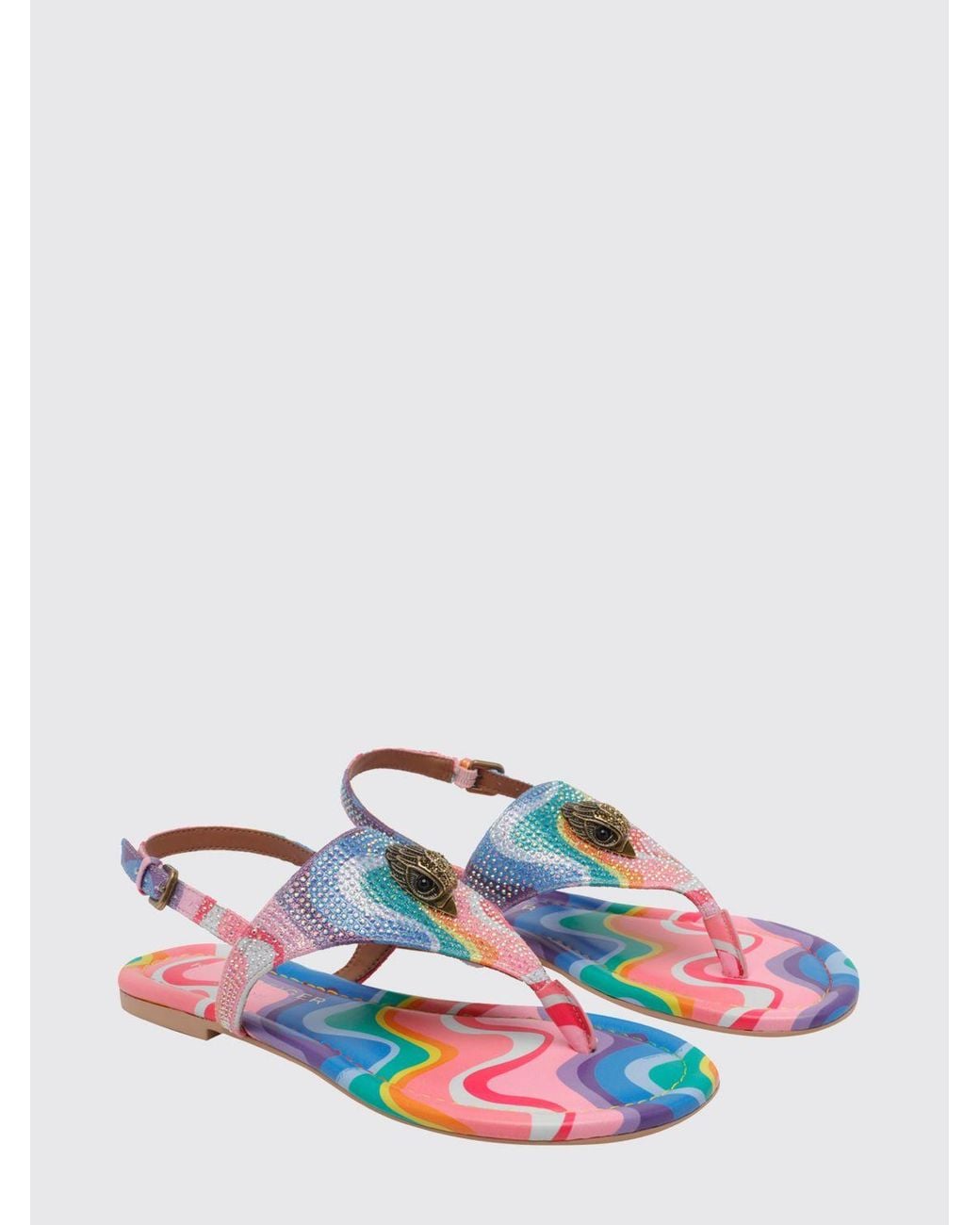 Kurt Geiger White Kensington Rhinestone Satin Sandals