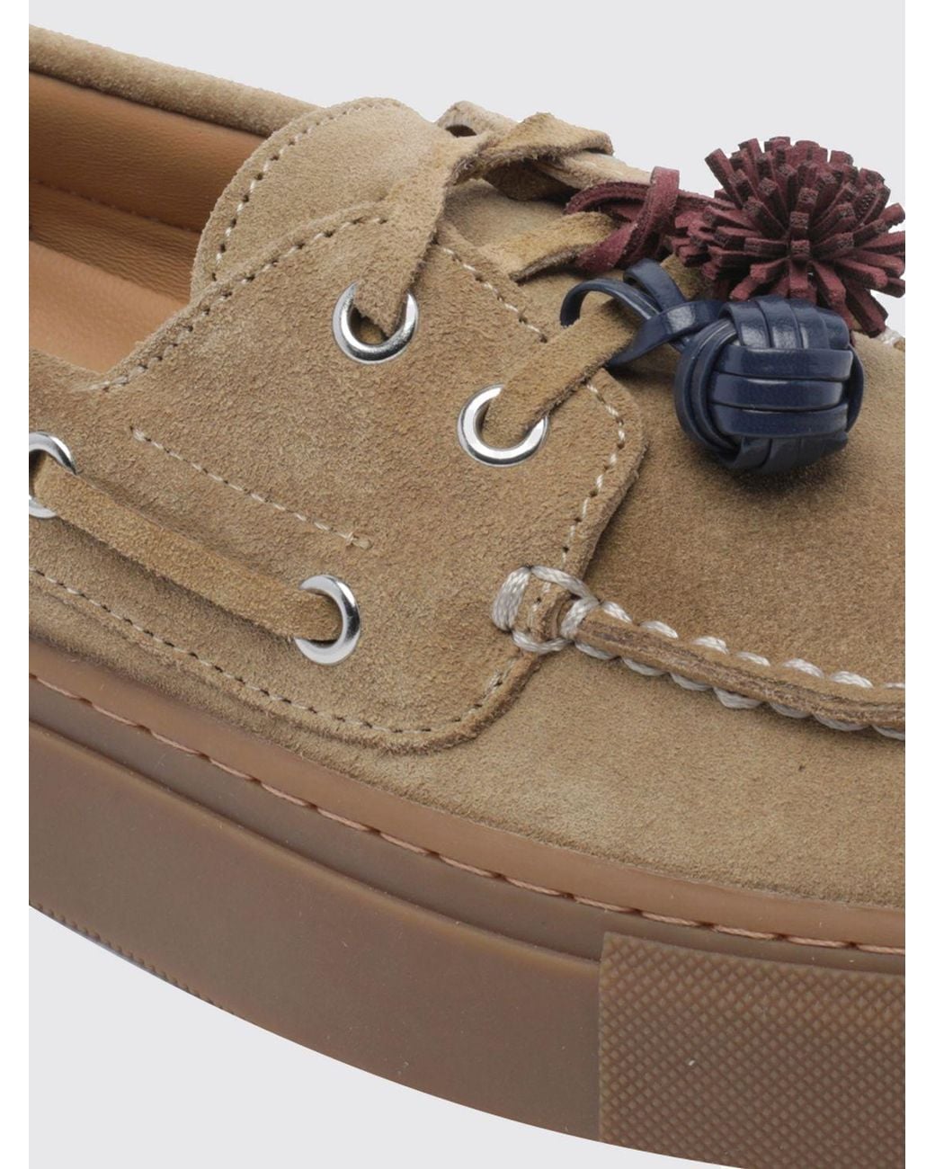 Date Brown Caletta Suede Boat Shoes With Raised Apron Toe