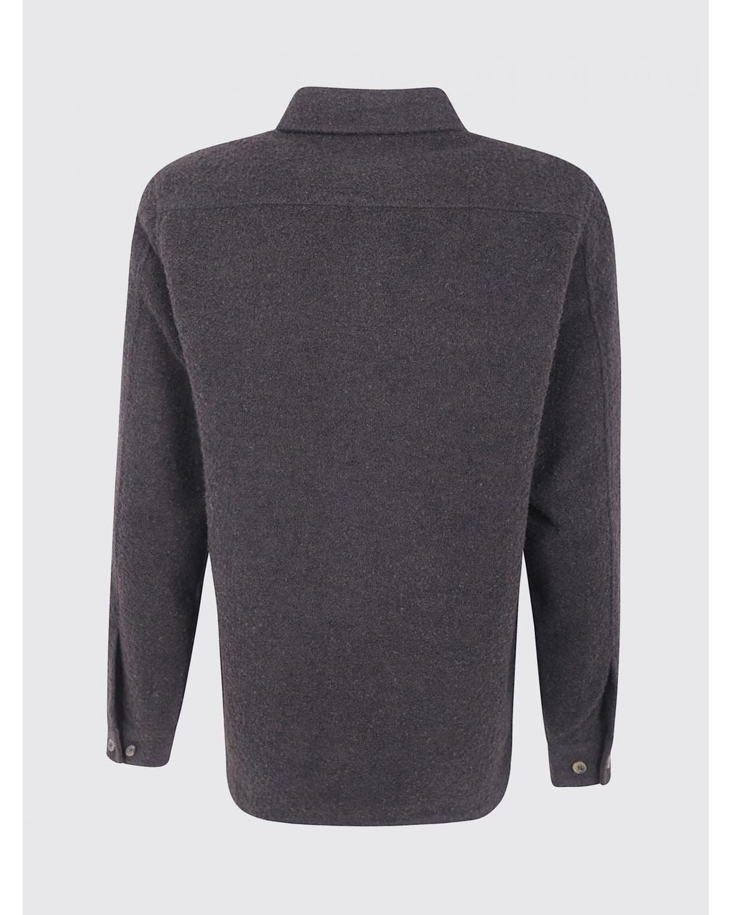 Les Deux Blue Recycled Wool Blend Shirt Jacket With Applied Logo for men
