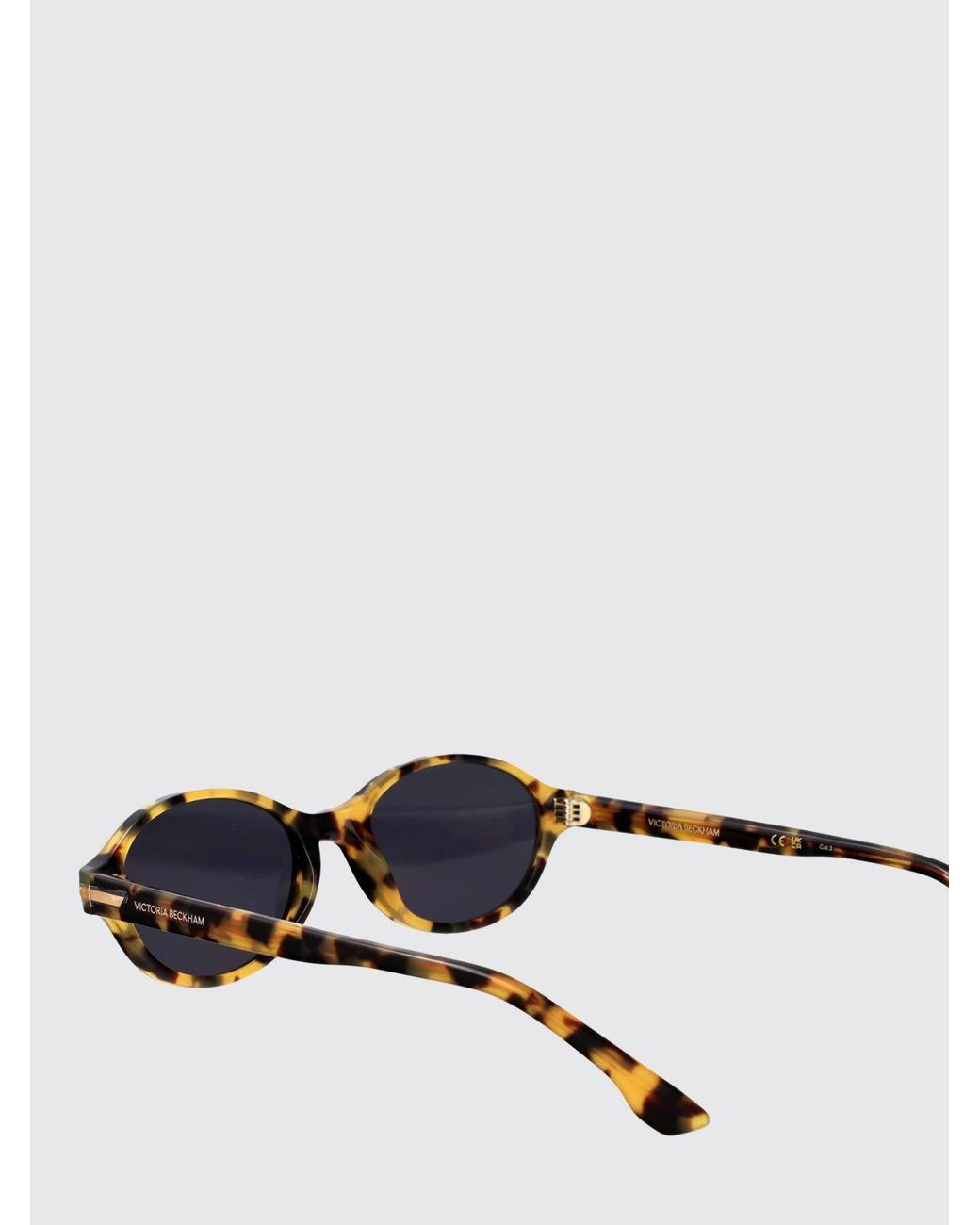 Victoria Beckham White Oval Cat-Eye Acetate Sunglasses With Coloured Lenses