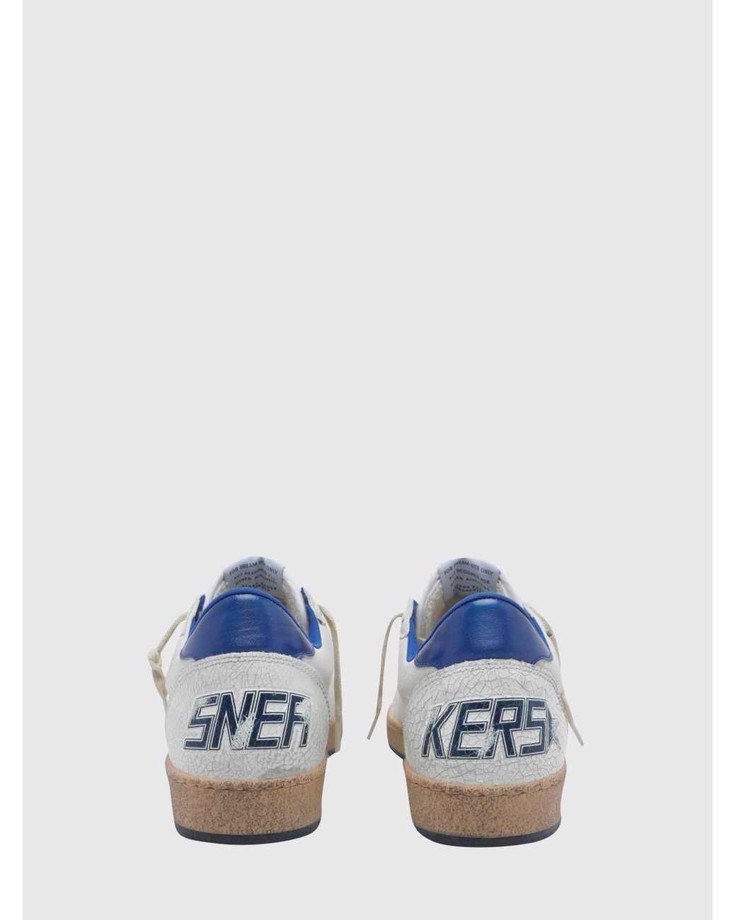 Golden Goose Deluxe Brand Blue Ball Star Distressed Leather Trainers With Contrasting Logo for men