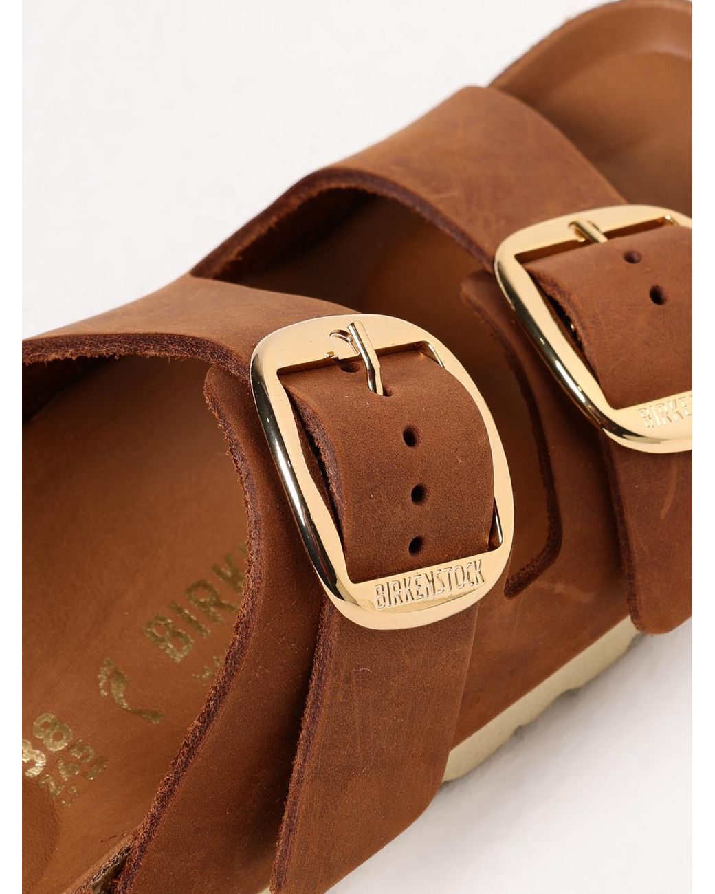 Birkenstock Brown Arizona Big Buckle Oiled Leather Sandals